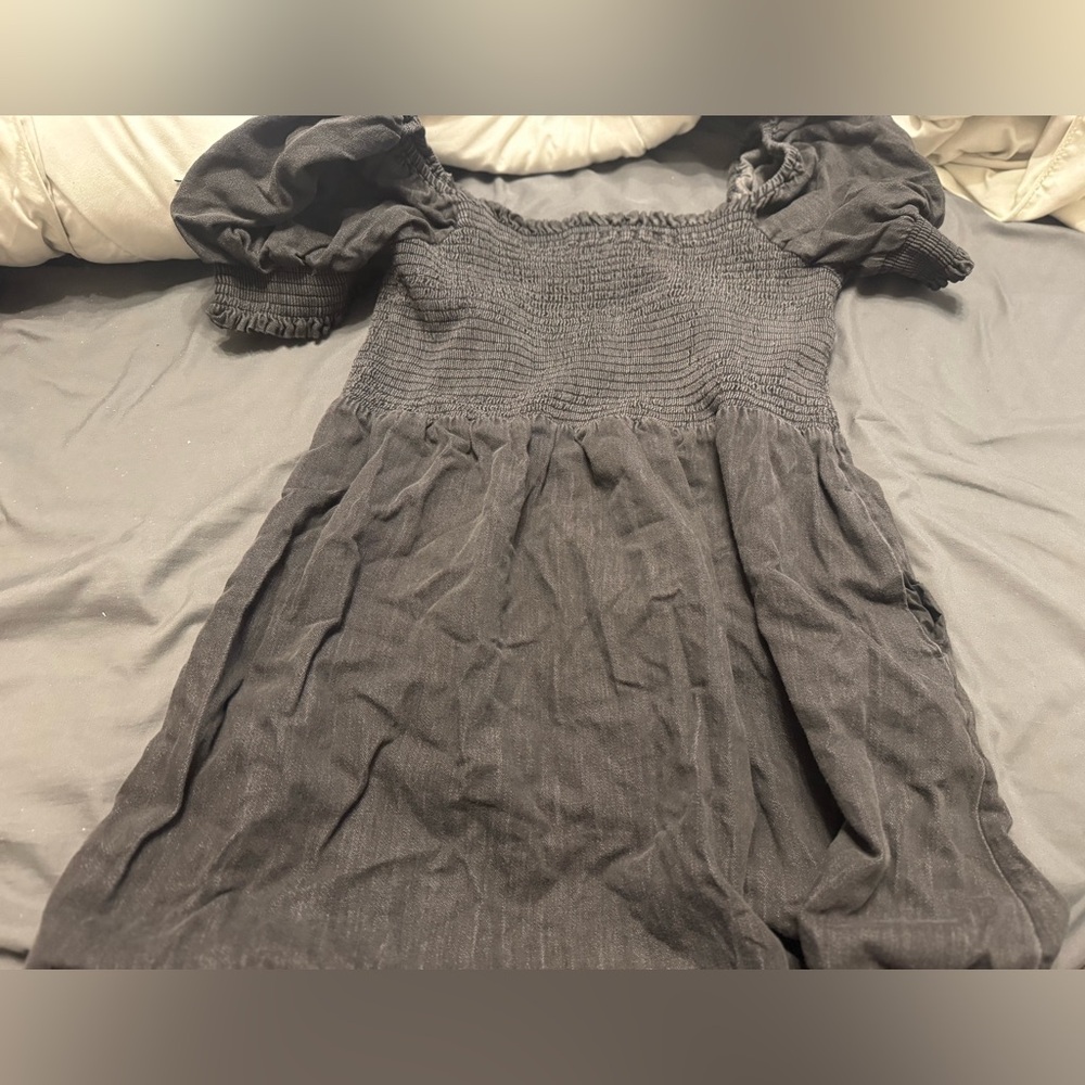 American Eagle Outfitters Charcoal Smocked Dress